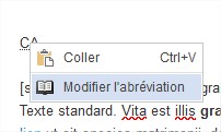 modifier une abréviation