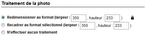 option de traitement de l'image